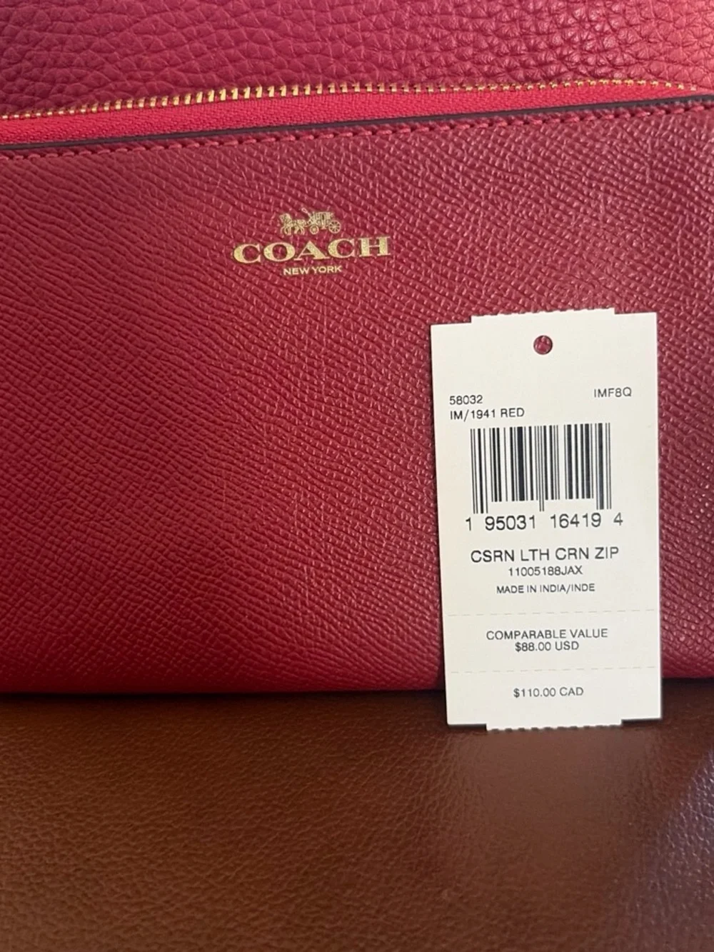 Coach Laurel Pebbled Leather Crossbody and Wristlet Set in Red